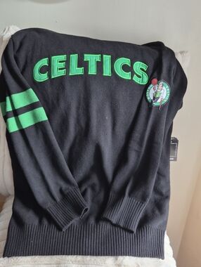 FISLL NWT Boston Celtics Logoman Shadow Collection Cardigan Letterman Sweater